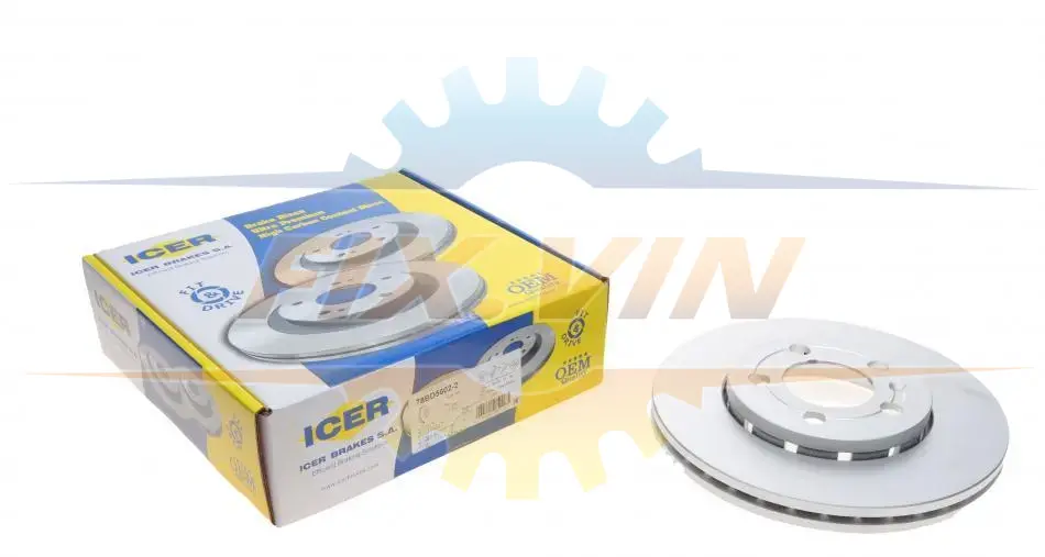 Диск гальмівний (передній) Skoda Fabia/Octavia 98-15/VW Golf 97-07/Polo 01- (256x22)(з покр)(вент) ICER 78BD5602-2 (фото 1)