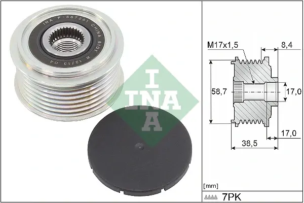 Шків генератора Ford Ranger 2.2 TDCi 11- (F-587281) INA 535 0318 10 (фото 1)