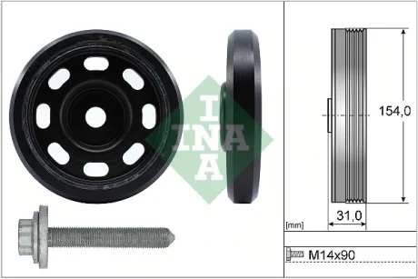 Шків колінвалу VW Golf VII/VIII/Multivan T7/Passat B8 1.4 GTE 14- INA 544 0170 20