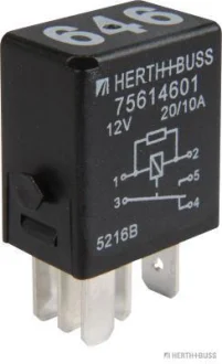 Реле 10A, 20A 12V Audi, SEAT, Skoda, VW (вир-во Elparts) JAKOPARTS 75614601