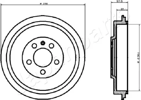 VW гальмівний барабан Polo,Skoda Octavia 1.6 / 1,9 TDI JAPANPARTS TA0906