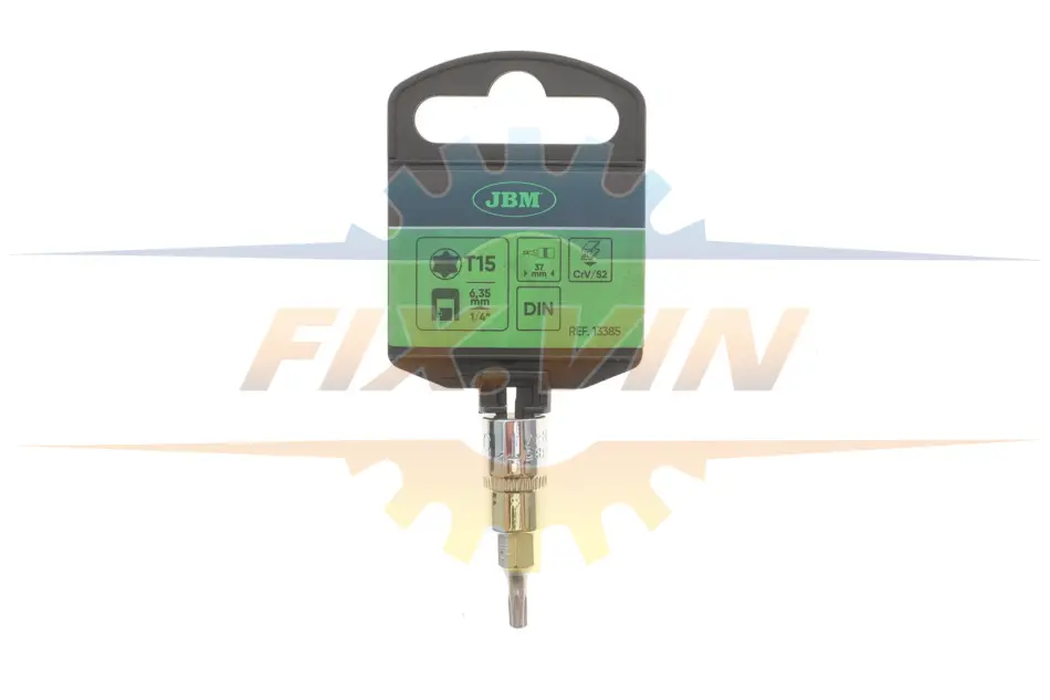 Головка 1/4" зі вставкою Torx TX15 (хромована) JBM 13385 (фото 1)