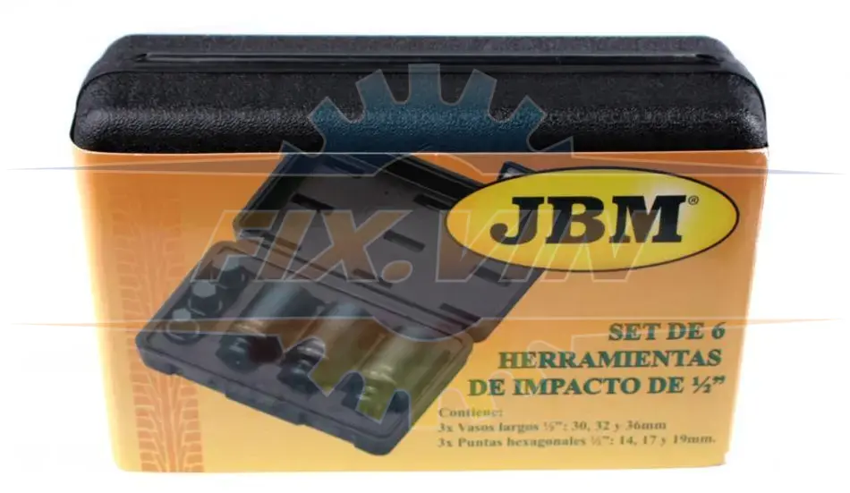 Набір ударних головок та біт 1/2" 14-36 мм 6 од. JBM 52337 (фото 1)