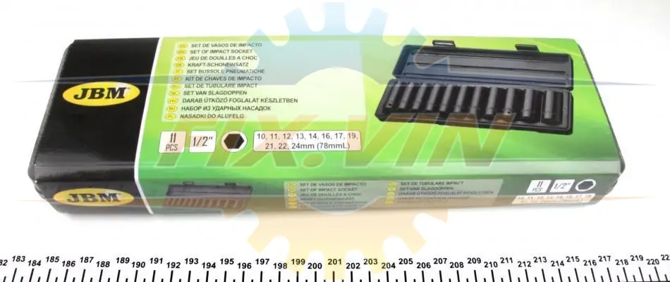 Набір ударних головок 1/2" 10-24 мм 11 од. Long 78 мм JBM 52342 (фото 1)