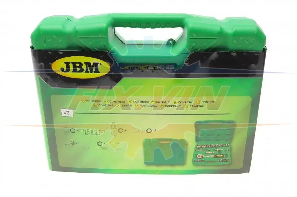 Набір торцевих головок з тріскачкою 1/2" 21 од. JBM 52723 (фото 1)