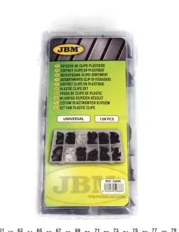 Набір кліпс пластикових універсальних (128шт) JBM 52888
