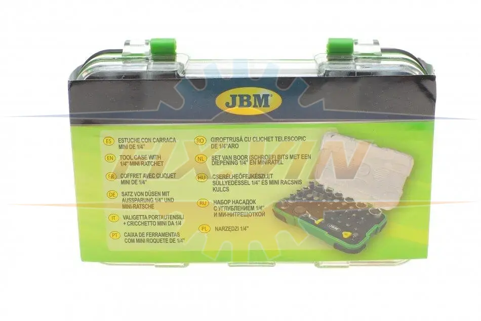 Набір інструментів комбінований 1/4" (головки, біти) 38 од. JBM 53156 (фото 1)
