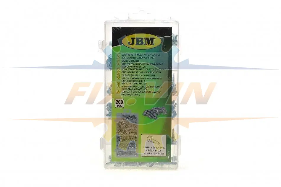 Набір гвинтів із 6-гранною головкою (200шт) JBM 53354 (фото 1)