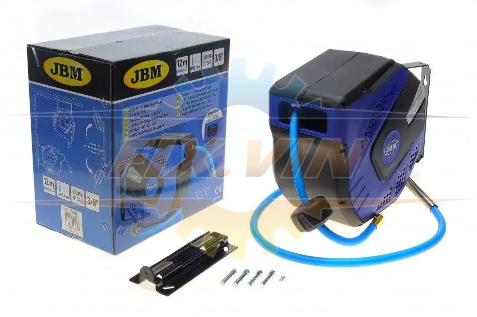 Шланг пневматичний на котушці 3/8" Ø9,5 мм L 12 м JBM 53532 (фото 1)