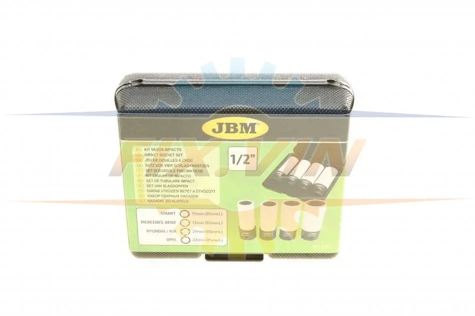 Набір ударних головок 1/2" для шиномонтажу 15-17-21-22 мм JBM 53587 (фото 1)