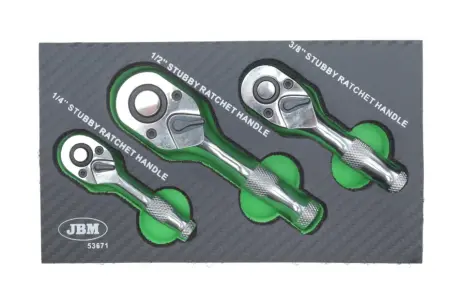 Набір тріскачок 1/4" 85 мм,1/2" 138 мм, 3/8" 102 мм JBM 53671