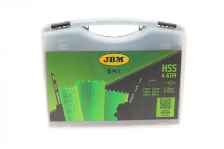 Набір пилок кільцевих біметалічних (+адаптери) (8шт) JBM 53859
