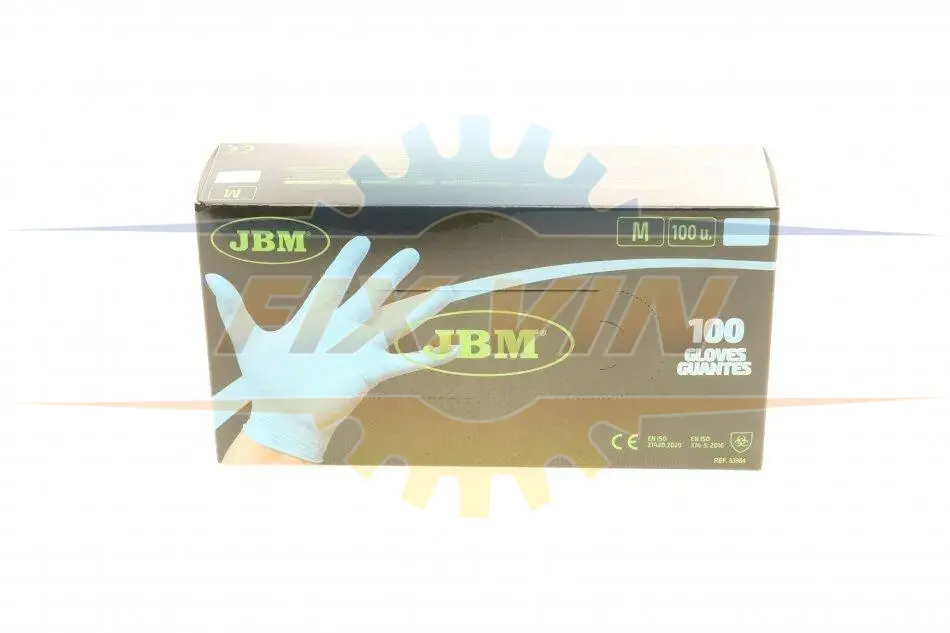 Рукавиці нітрилові (M) 100шт (3.5mil) (блакитні) JBM 53984 (фото 1)
