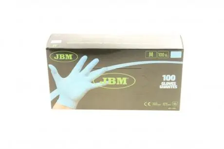 Рукавиці нітрилові (M) 100шт (3.5mil) (блакитні) JBM 53984