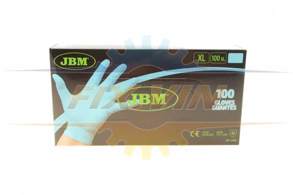Рукавиці нітрилові (XL) 100шт (3.5mil) (блакитні) JBM 53986 (фото 1)