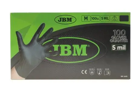 Рукавиці нітрилові (M) 100шт (5mil) (чорні) JBM 54151