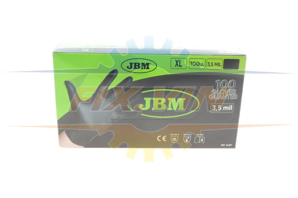 Рукавиці нітрилові (XL) 100шт (3.5mil) (чорні) JBM 54157 (фото 1)