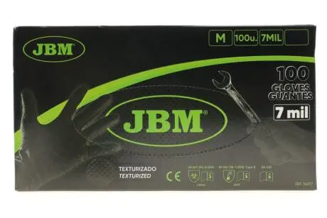 Рукавиці нітрилові (M) 100шт (7mil) (чорні Diamond texture) JBM 54177