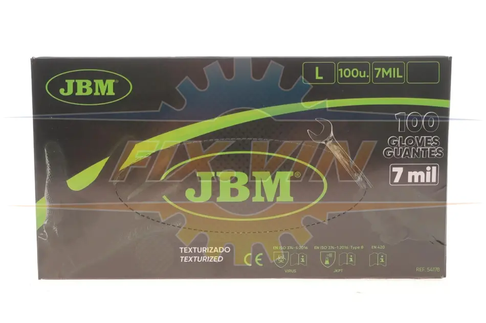 Рукавиці нітрилові (L) 100шт (7mil) (чорні Diamond texture) JBM 54178 (фото 1)