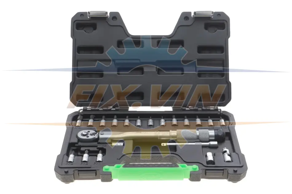 Ключ динамометричний 1/4" 2-25 Нм 270 мм + головки зі вставкою 20 од. JBM 54269 (фото 1)