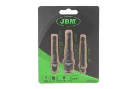 Набір перехідників 1/4"-3/8"-1/2" 3 од. JBM 54586