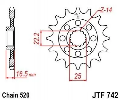Передня зірка MOTO JT SPROCKETS 100-455-15 (фото 1)