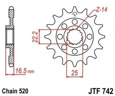Передня зірка MOTO JT SPROCKETS 100-455-15