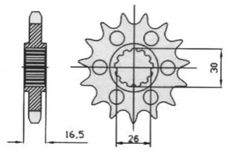 Передня зірка JT SPROCKETS 100-461-16 (фото 1)