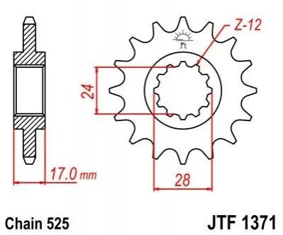 Передня зірка MOTO JT SPROCKETS 101-551-15 (фото 1)