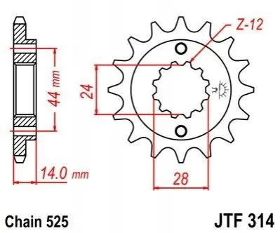Передня зірка MOTO JT SPROCKETS 101-552-16 (фото 1)
