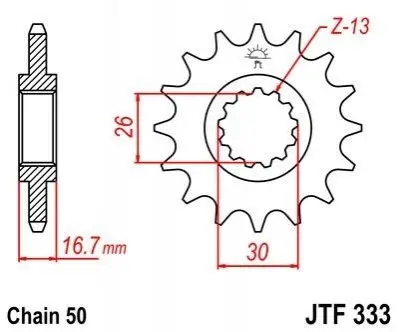 Передня зірка MOTO JT SPROCKETS 101-664-16 (фото 1)