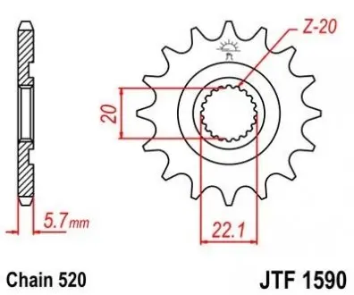 Передня зірка MOTO JT SPROCKETS 102-412-13