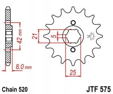 Передня зірка MOTO JT SPROCKETS 102-424-15 (фото 1)