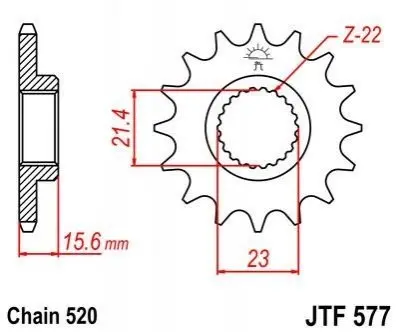 Передня зірка MOTO JT SPROCKETS 102-481-15 (фото 1)