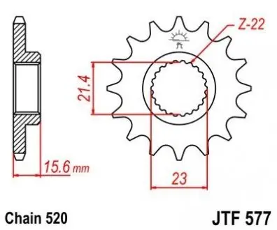 Передня зірка MOTO JT SPROCKETS 102-481-15