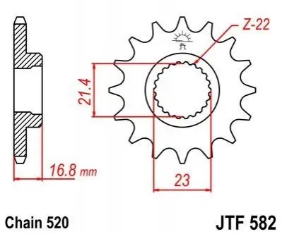 Передня зірка MOTO JT SPROCKETS 102-482-16 (фото 1)