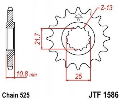 Передня зірка MOTO JT SPROCKETS 102-565-16 (фото 1)
