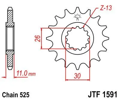 Передня зірка MOTO JT SPROCKETS 102-567-15 (фото 1)