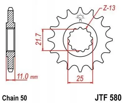 Передня зірка MOTO JT SPROCKETS 102-664-16 (фото 1)