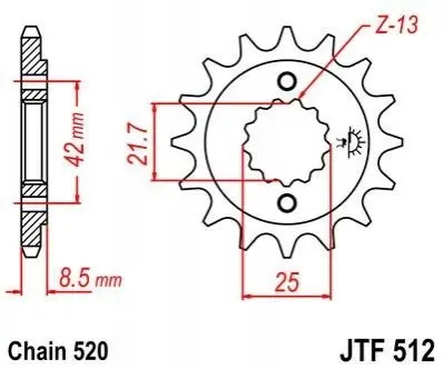 Передня зірка MOTO JT SPROCKETS 104-463-17 (фото 1)