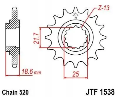 Передня зірка MOTO JT SPROCKETS 104-465-15 (фото 1)