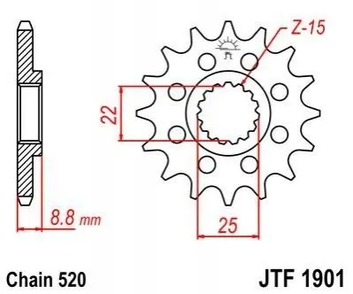 Передня зірка MOTO JT SPROCKETS 105-411-15 (фото 1)