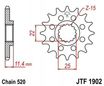Передня зірка MOTO JT SPROCKETS 105-412-17 (фото 1)