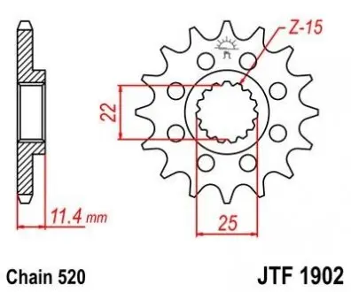 Передня зірка MOTO JT SPROCKETS 105-412-17