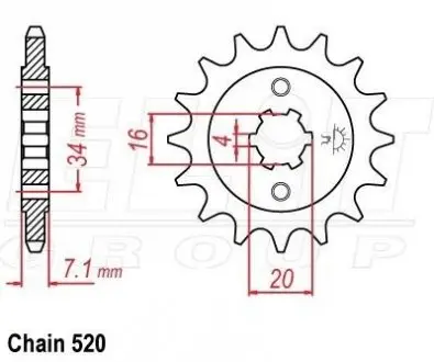 Передня зірка MOTO JT SPROCKETS 105-425-14