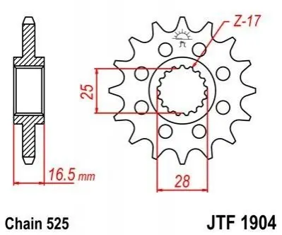 Передня зірка MOTO JT SPROCKETS 105-501-16 (фото 1)