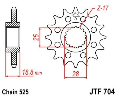 Передня зірка MOTO JT SPROCKETS 105-513-16 (фото 1)