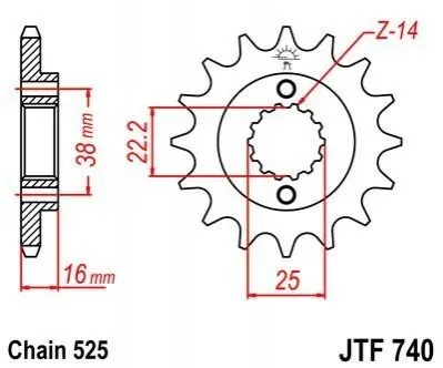 Передня зірка MOTO JT SPROCKETS 105-551-15 (фото 1)
