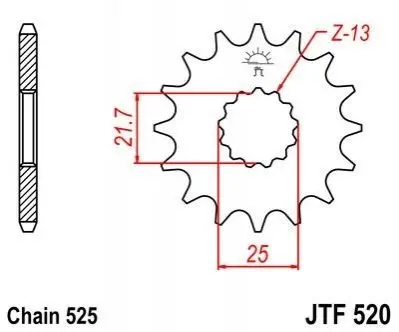 Передня зірка MOTO JT SPROCKETS 105-563-17 (фото 1)
