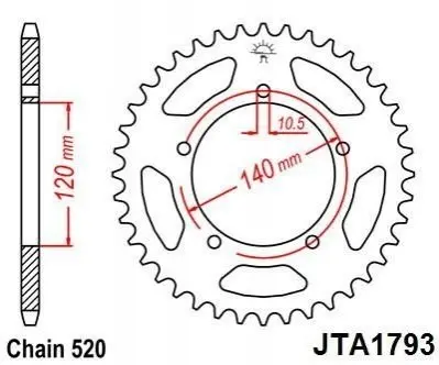 Зірка MOTO JT SPROCKETS 110-452-43 (фото 1)